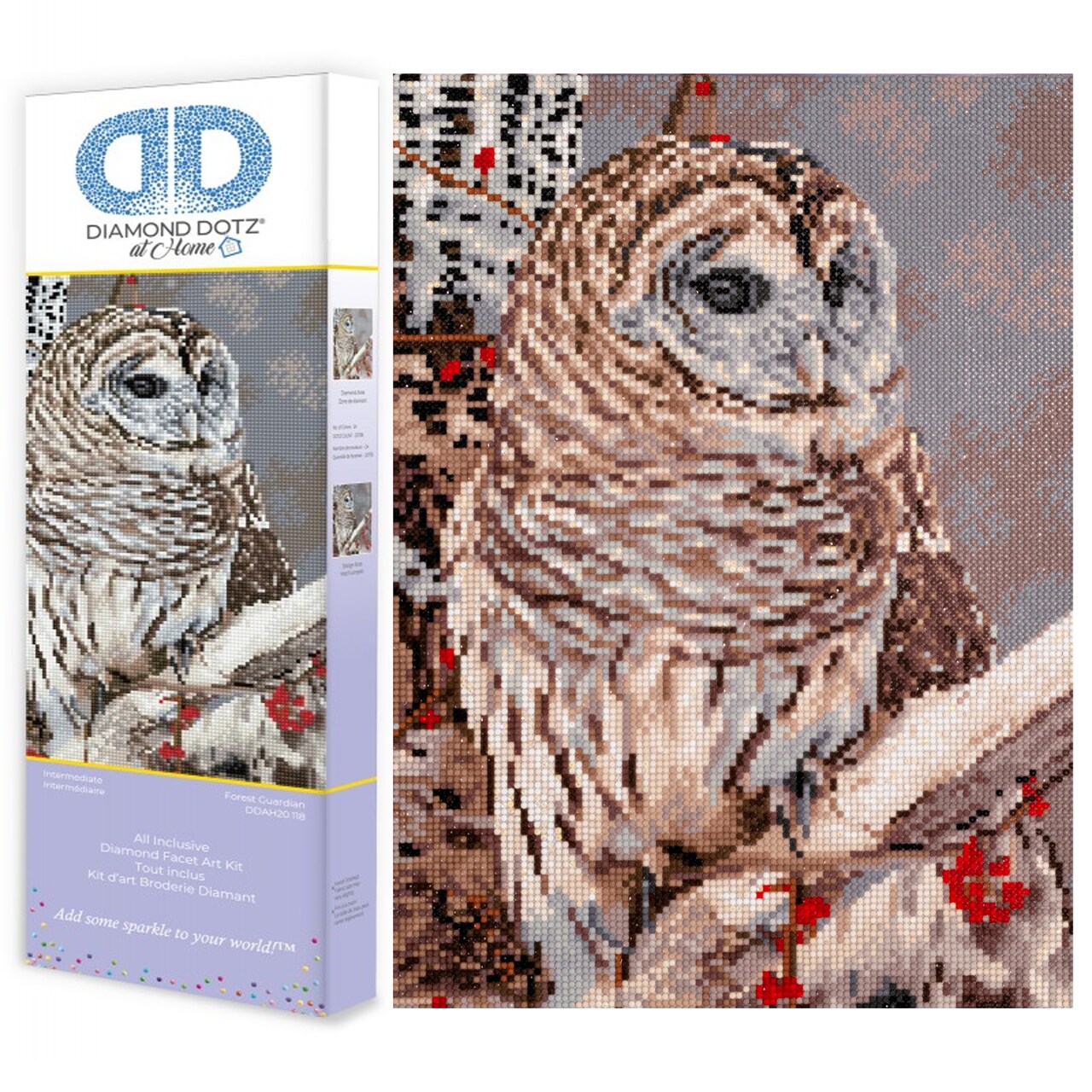Diamond Dotz at Home Forest Guardian Diamond Painting Kits for Adults - Diamond Art Kits a Relaxing Creative Craft Kit with Dotz Gems 16x16